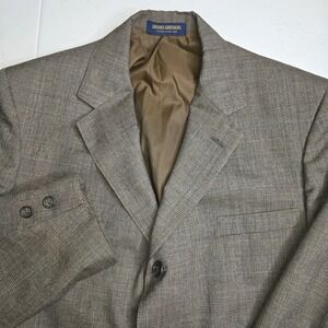 BROOKS BROTHERS Men's 42L Gray‎ With Brown And Blue Blazer Sports Jacket -1250